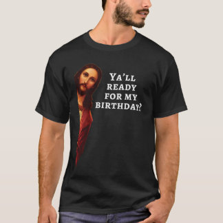 Camiseta Jesus Divertido Feliz Aniversário Presente de Nata