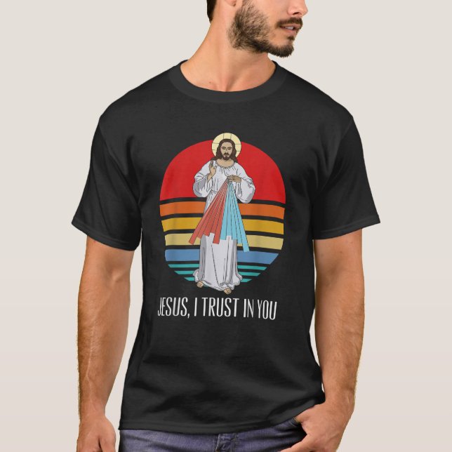 Camiseta Jesus Divino Compaixão Eu Confio Em Você Católico (Frente)
