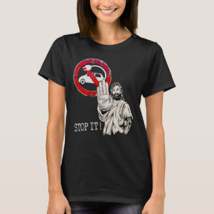 Camiseta Jesus diz não aos carros elétricos