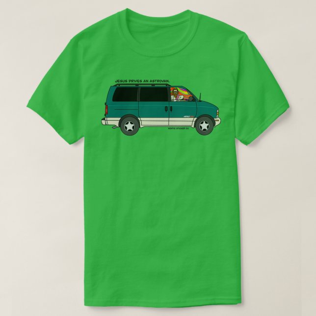 Camiseta Jesus Drives an Astrovan (Frente do Design)