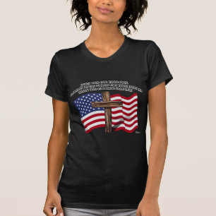 Camiseta Jesus e a cruz áspera E.U. dos soldados