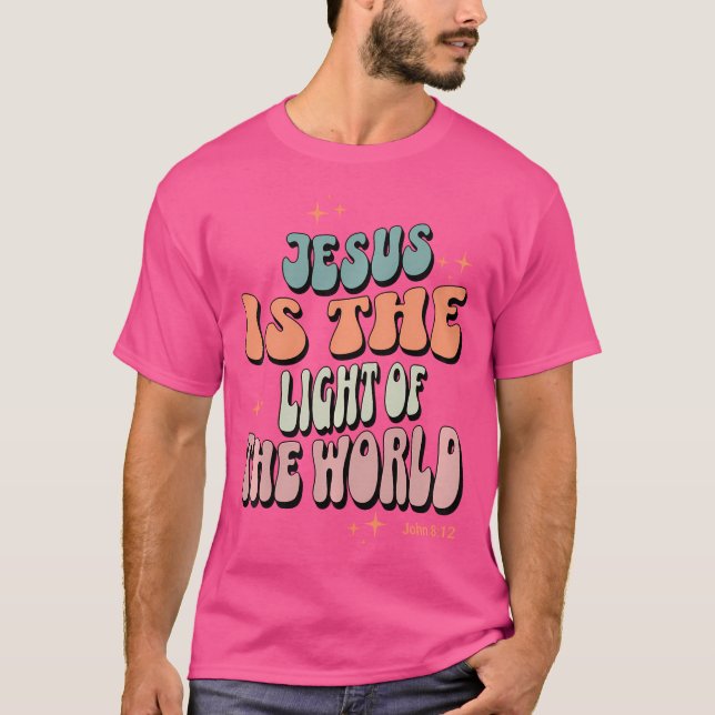 Camiseta Jesus É A Luz Do Mundo John 812 (Frente)
