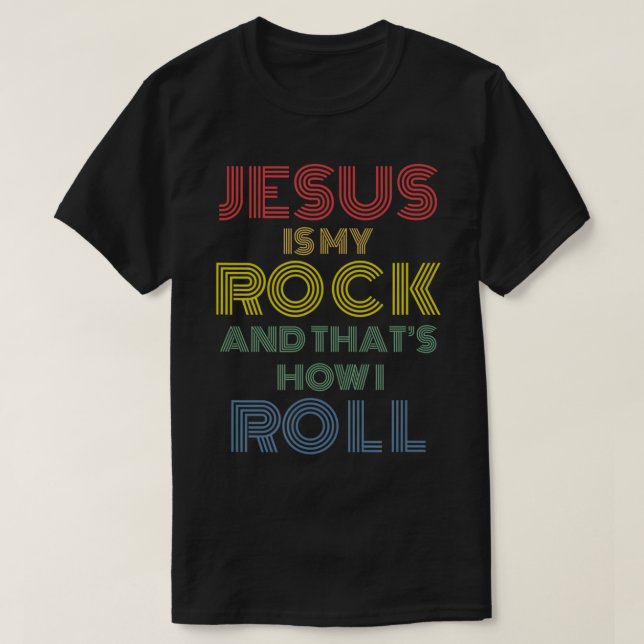 Camiseta Jesus é a minha pedra, é assim que eu faço os home (Frente do Design)