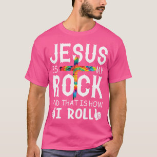 Camiseta Jesus É A Minha Pedra Que É Como Eu Rolo A Bíblia 