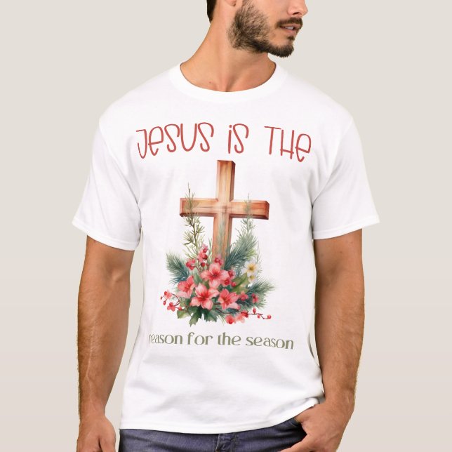 Camiseta Jesus é a razão da época do Natal Jesus (Frente)
