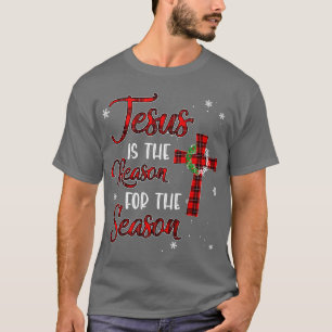 Camiseta Jesus É A Razão Da Xadrez De Natal Da Época