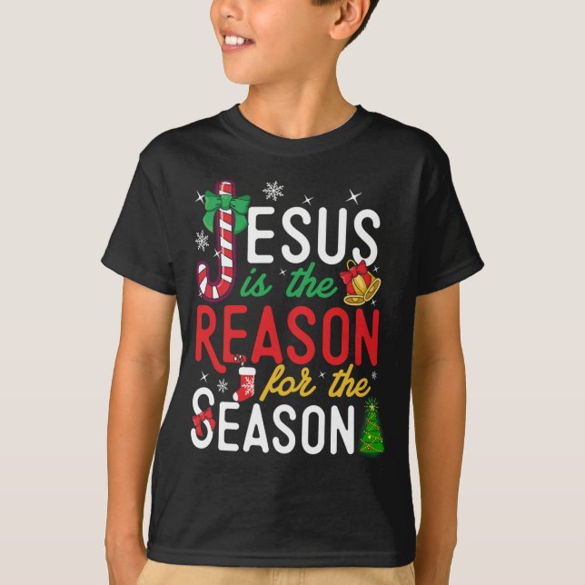 Camiseta Jesus É A Razão Do Natal Do Xmas Cristão S (Frente)