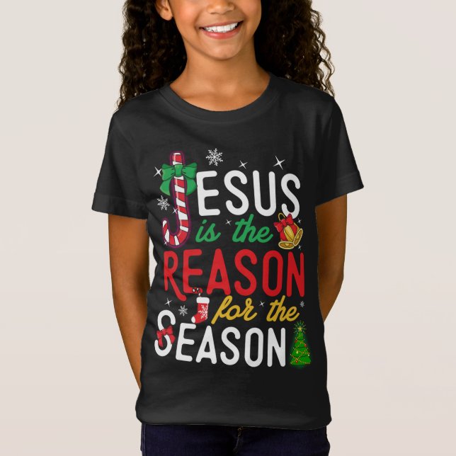 Camiseta Jesus É A Razão Do Natal Do Xmas Cristão S (Frente)