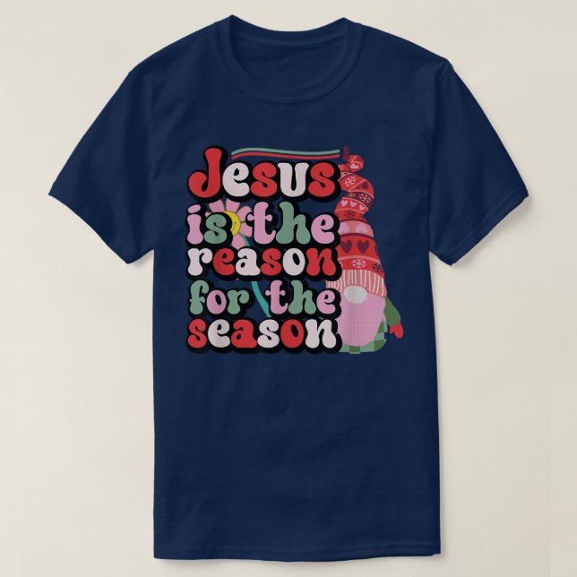 Camiseta Jesus É A Razão Do Natal Gnomo Da Época (Frente do Design)