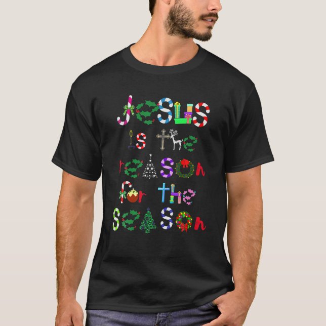 Camiseta Jesus É A Razão Para A Época De Um Feliz Natal (Frente)
