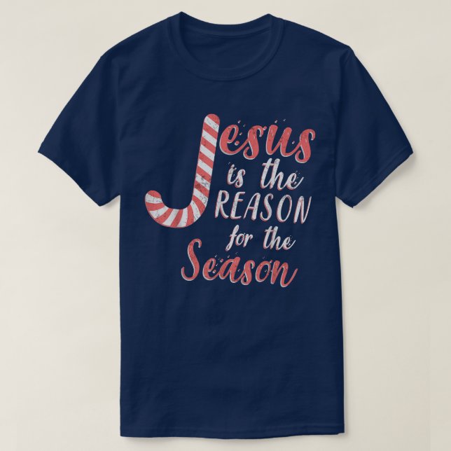 Camiseta Jesus É A Razão Para A Época Do Doces De Natal (Frente do Design)