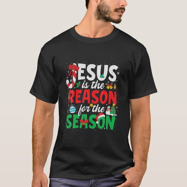 Camiseta Jesus É A Razão Para A Época Feliz Natal (Frente)
