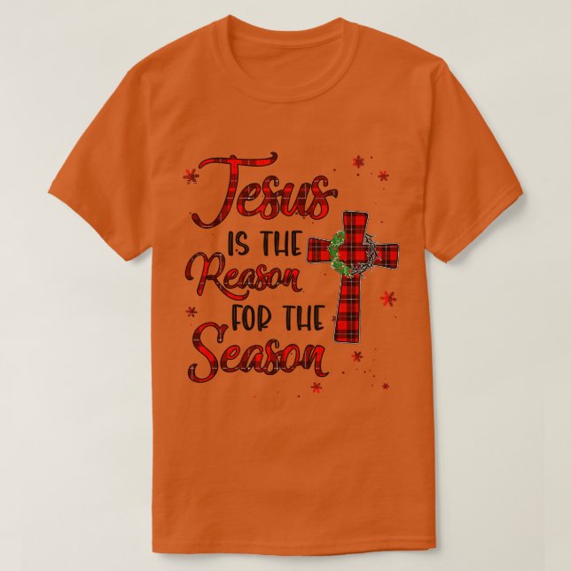Camiseta Jesus É A Razão Para A Xadrez Cristã Da Época (Frente do Design)