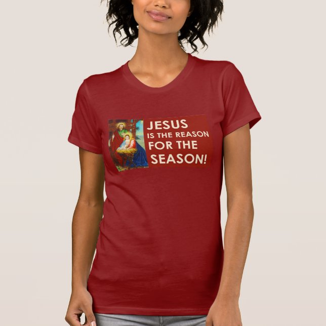 Camiseta Jesus é a razão para o Natal da estação (Frente)