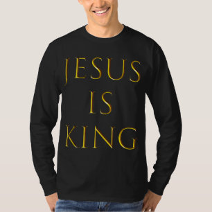 Camiseta Jesus é a religião Design-cristã Dourada do rei