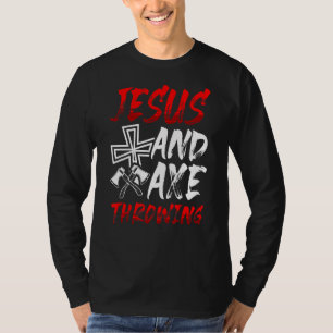 Camiseta Jesus E Ax Lançando Hatchet Lançador Religioso
