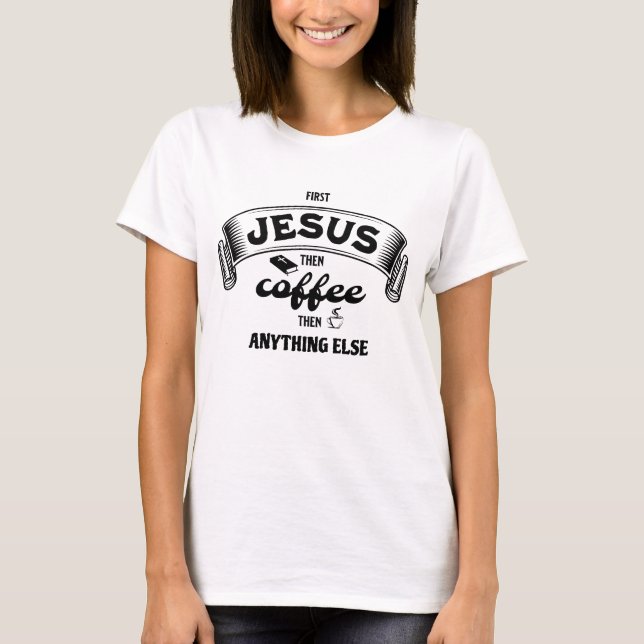 Camiseta JESUS E CAFÉ Cristão (Frente)