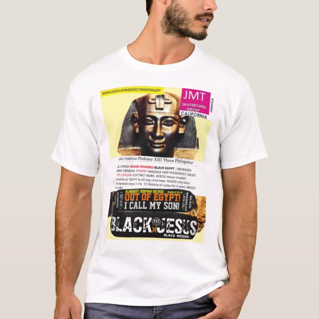 Camiseta JESUS É Camisa-T Básica Masculina Negra (Frente)