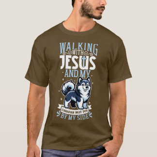 Camiseta Jesus e cão canadense esquimó