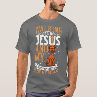 Camiseta Jesus e cão Magyar Vizsla