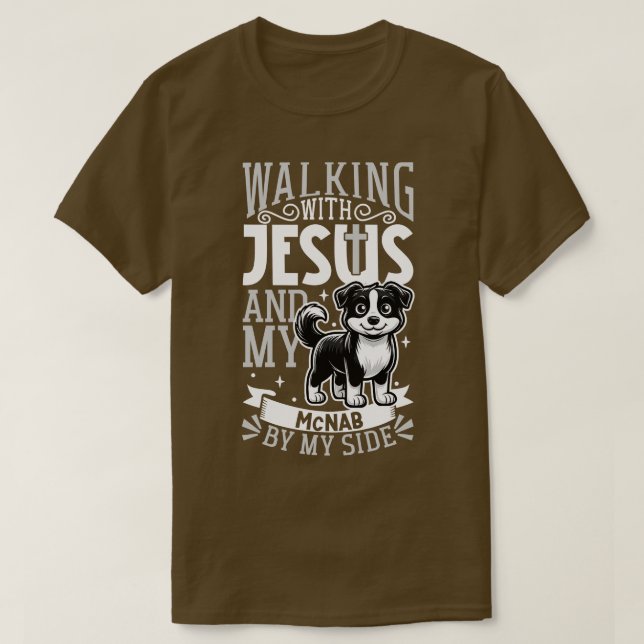 Camiseta Jesus e cão McNab (Frente do Design)