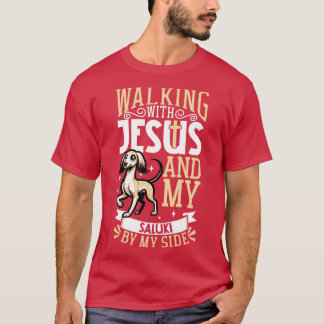 Camiseta Jesus e cão Saluki