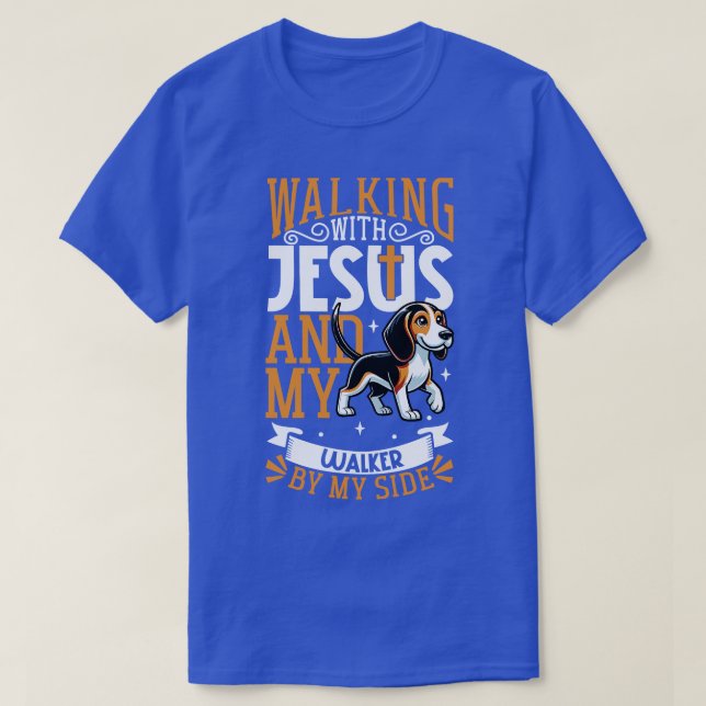 Camiseta Jesus e cão Tremendo Walker Conhound (Frente do Design)