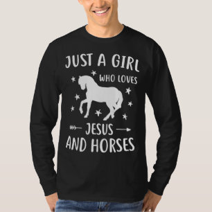 Camiseta Jesus E Cavalos, Presentes De Cavalo Para Meninas,