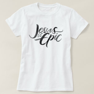Camiseta Jesus é Epic Lettering Christian Calliographic