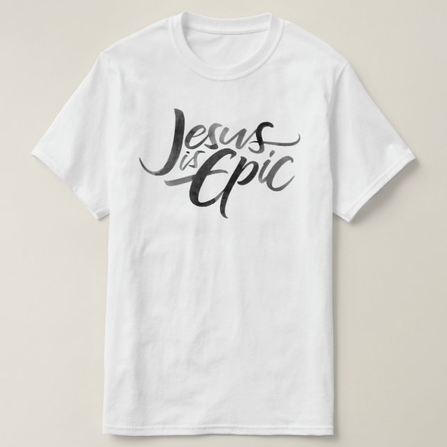Camiseta Jesus é Epic Lettering Script Religioso (Frente do Design)