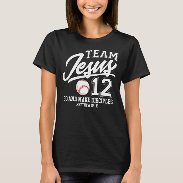 Camiseta Jesus e Equipe de Baseball Jesus Christian Matthew (Frente)