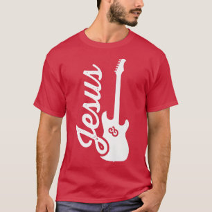 Camiseta Jesus e Guitarra Elétrica Fé Guitarrista Cristã