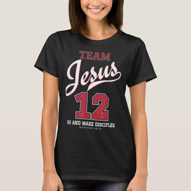 Camiseta Jesus e Jesus Cristão da Equipe de Baseball (Frente)