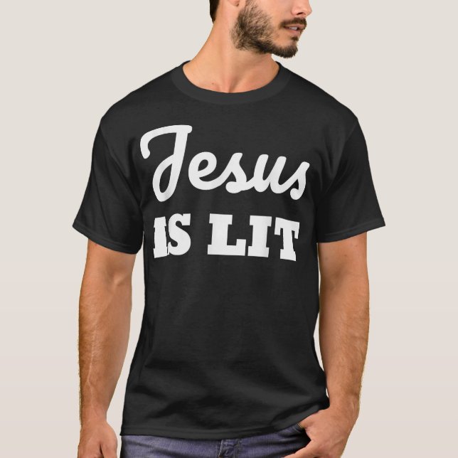 Camiseta JESUS é LIT Deus Religioso Jesus Cristão  (Frente)
