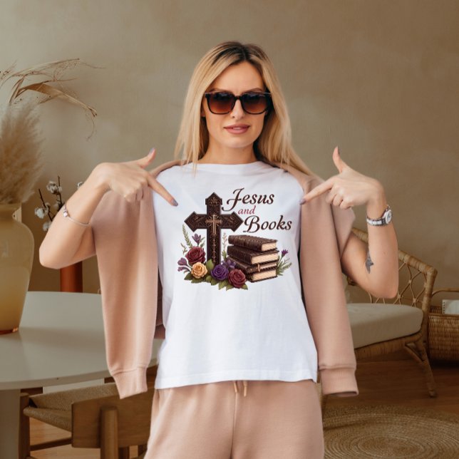 Camiseta Jesus e livros (Criador carregado)