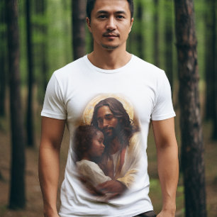 Camiseta Jesus e menino