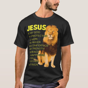 Camiseta Jesus é meu Deus Leão Amarelo Cristão de Judah
