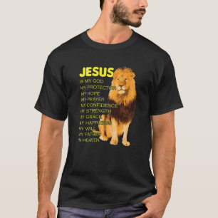 Camiseta Jesus É Meu Deus Leão Amarelo Cristão De Judah 1