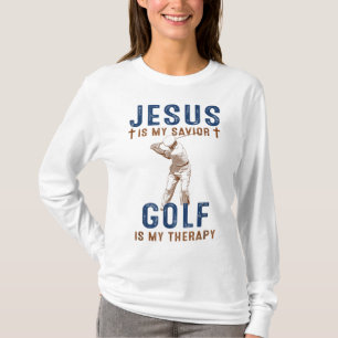 Camiseta Jesus é meu golfe salvador é minha terapia, golfe 