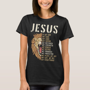 Camiseta Jesus É Meu Leão De Deus Da Religião Cristã Judaic