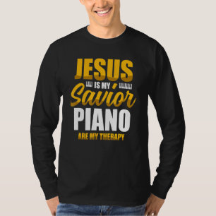 Camiseta Jesus É Meu Piano Salvador É Minha Terapia Cristã