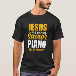 Camiseta Jesus É Meu Piano Salvador É Minha Terapia Cristã