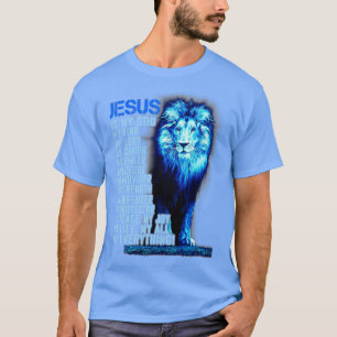 Camiseta Jesus é meu rei meu senhor meu salvador leão azul