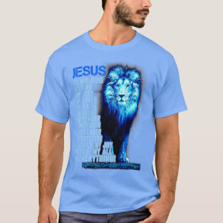 Camiseta Jesus é meu rei meu senhor meu salvador leão azul 