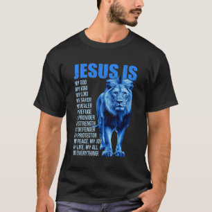 Camiseta Jesus é meu rei Senhor Salvador Lion Christian Re