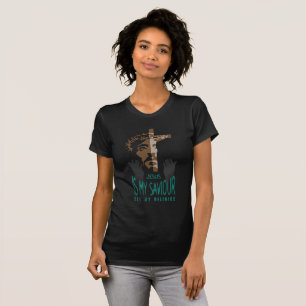 Camiseta Jesus é meu salvador Ajustado fino feminino