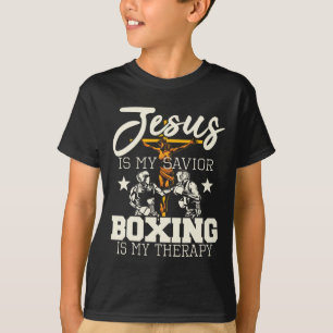Camiseta Jesus é meu salvador boxing é minha terapia - Gym