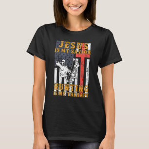 Camiseta Jesus é meu salvador caçando é minha terapia Hoodi