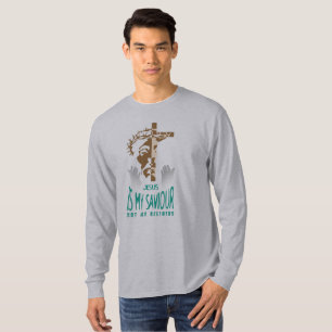 Camiseta Jesus é meu salvador Capa longa masculina