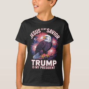 Camiseta Jesus é meu salvador é meu presidente religioso